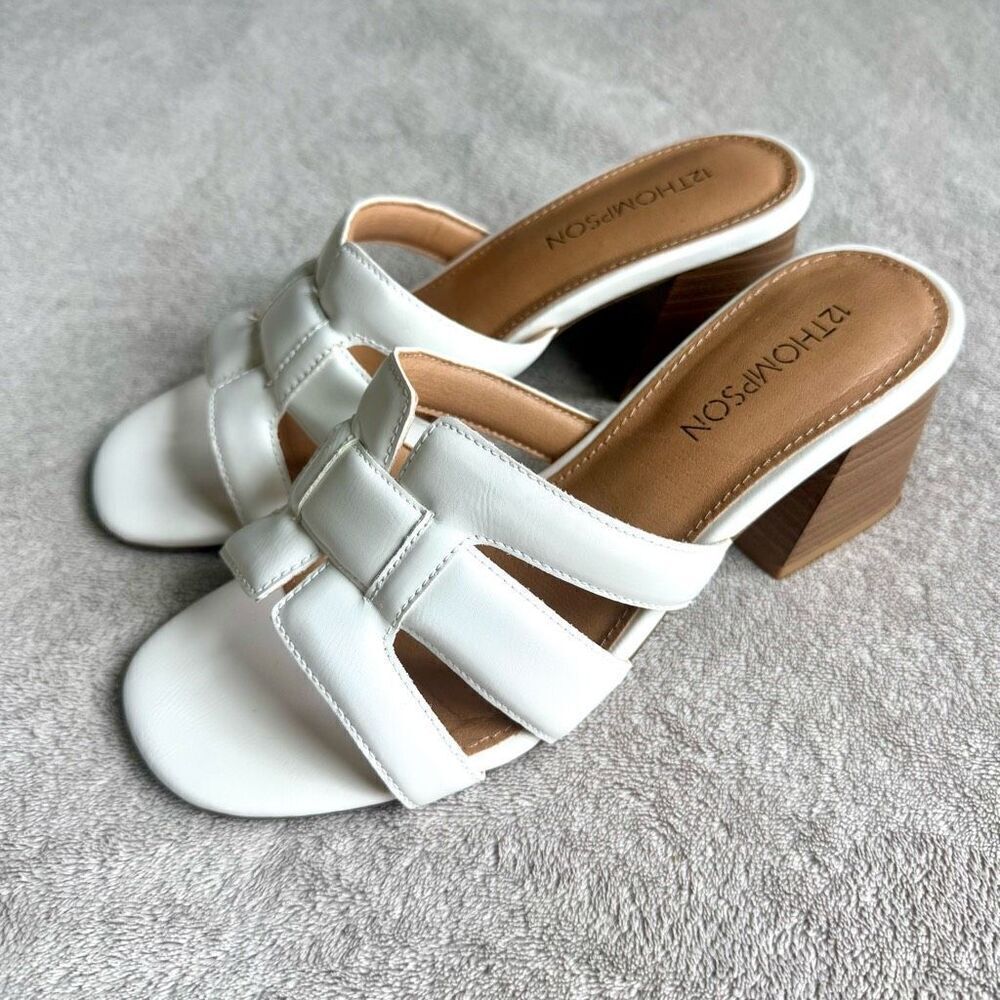 12Thompson White Infused Slide Sandals